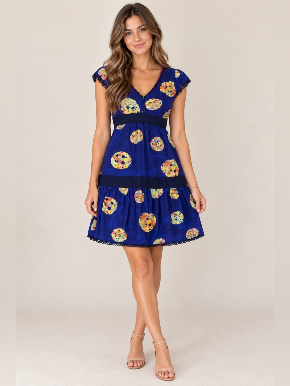 Anthropologie Maeve Lighthouse Route silk dress Size 2 Small